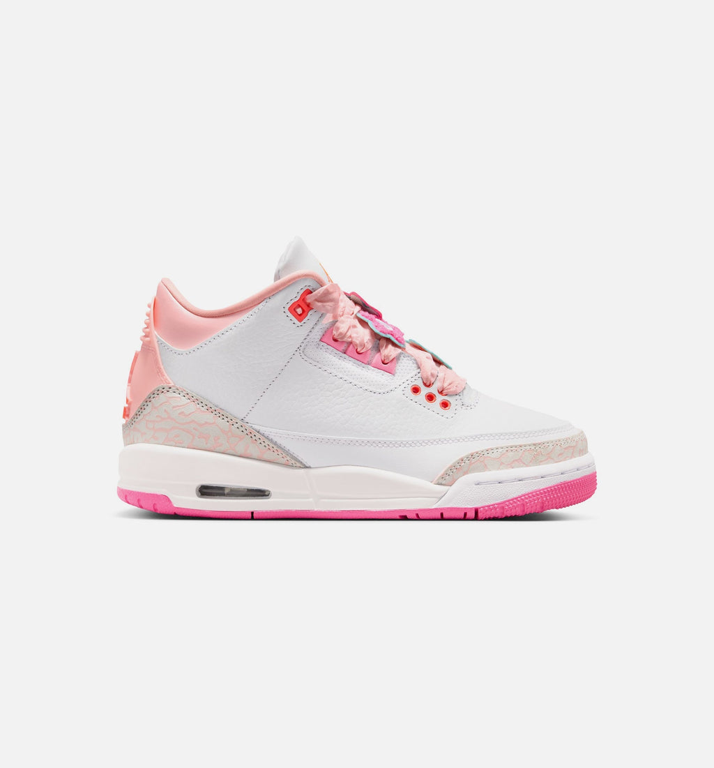 Air Jordan 3 Retro Spring Flowers Grade School Lifestyle Shoe – Pearl Pink/Pink Bloom/Pink Glow/Hyper Orange
