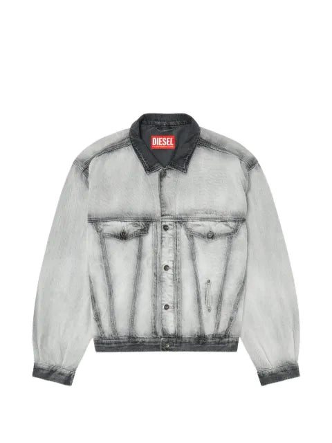 Diesel trucker jacket in soft skeleton denim