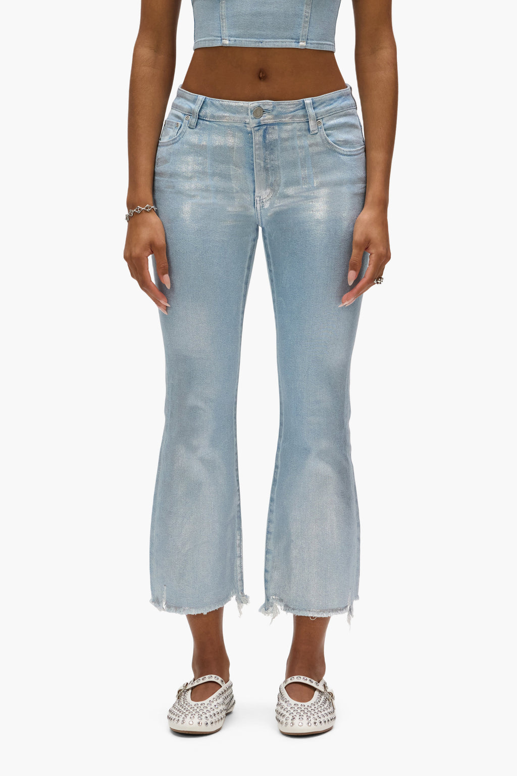Ankle Bootcut Silver Foil