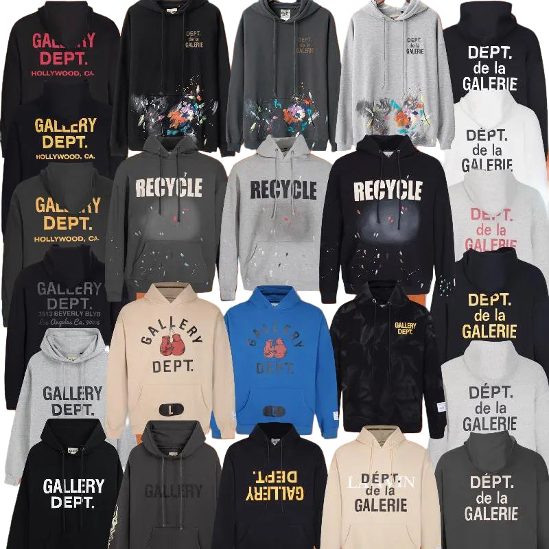 Gallery Dept Letter Print Hoodie Loose Couple Streetwear Sweatshirt