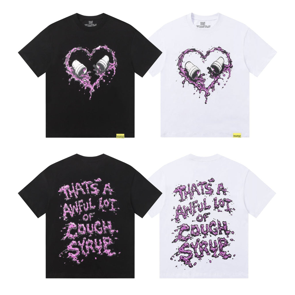 THAT'S A AWFUL LOT OF COUGH SYRUP Purple Front and Back Graphic T-Shirt
