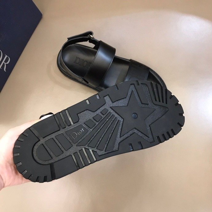 Dior Men's Black Two-Strap Slingback Sandals