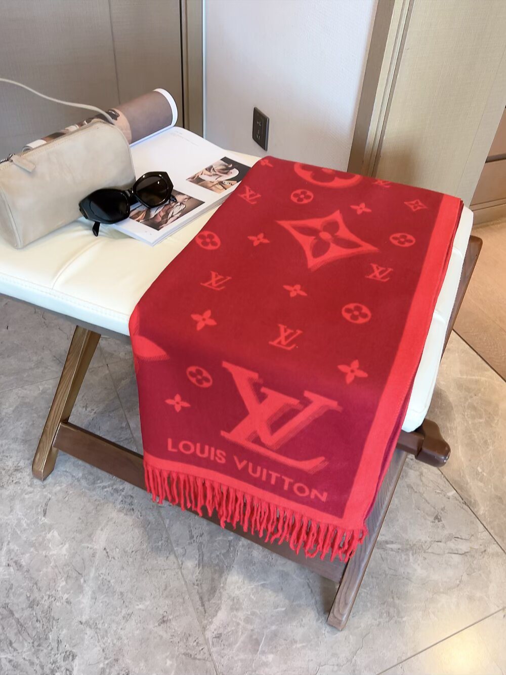 Louis Vuitton Fringed Monogram Scarf